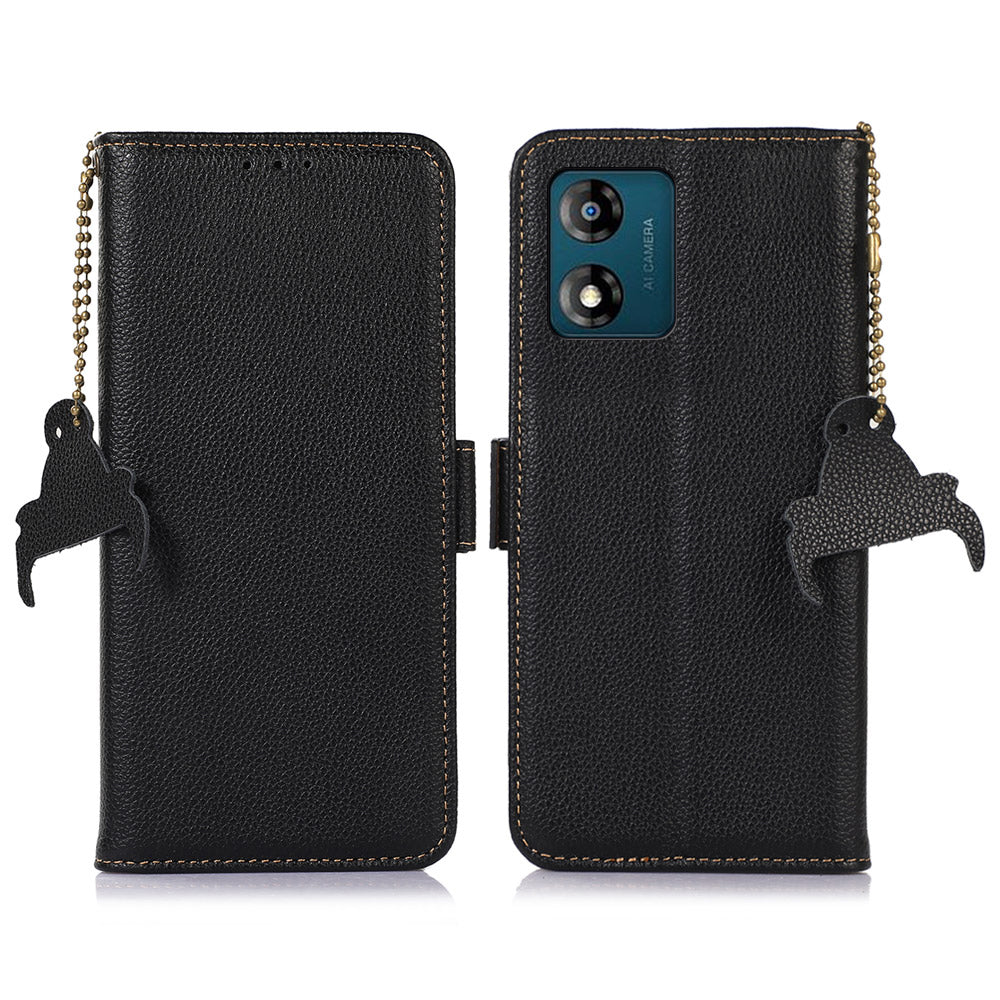 Genuine Cow Leather Anti-drop Phone Case for Motorola Moto E13 4G RFID Blocking Wallet Stand Full Protection Phone Cover Genuine Cow Leather Anti-drop Phone Case for Motorola Moto E13 4G RFID Blocking Wallet Stand Full Protection Phone Cover